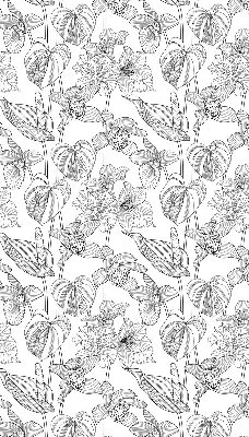 Estores de rolo interiores para janela flores desenhadas