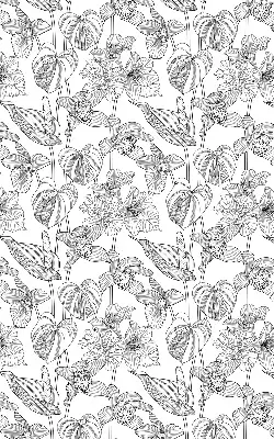 Estores de rolo interiores para janela flores desenhadas