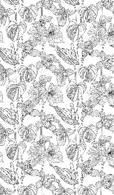 Estores de rolo interiores para janela flores desenhadas