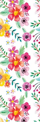 Estores de rolo em tecido flores pintadas