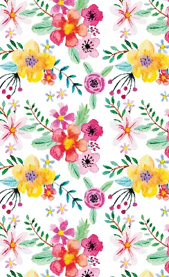 Estores de rolo em tecido flores pintadas