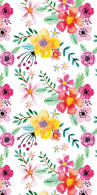 Estores de rolo em tecido flores pintadas