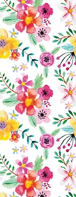 Estores de rolo em tecido flores pintadas