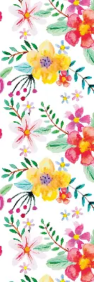 Estores de rolo em tecido flores pintadas