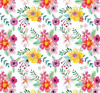 Estores de rolo em tecido flores pintadas
