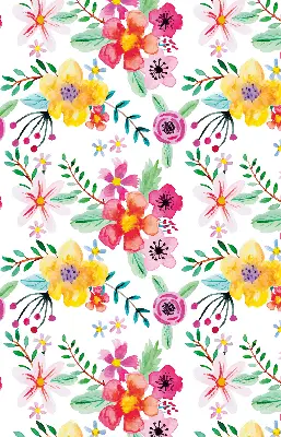 Estores de rolo em tecido flores pintadas