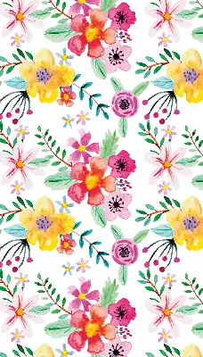 Estores de rolo em tecido flores pintadas