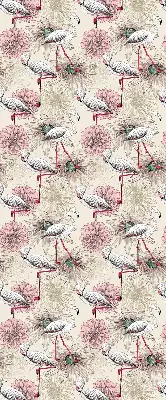 Estores de rolo para janela flamingos brancos