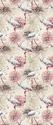 Estores de rolo para janela flamingos brancos
