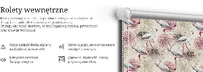 Estores de rolo para janela flamingos brancos