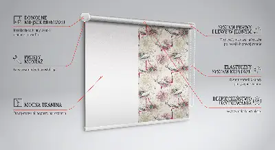 Estores de rolo para janela flamingos brancos