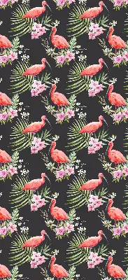 Estores de rolo em tecido Flamingos em plantas
