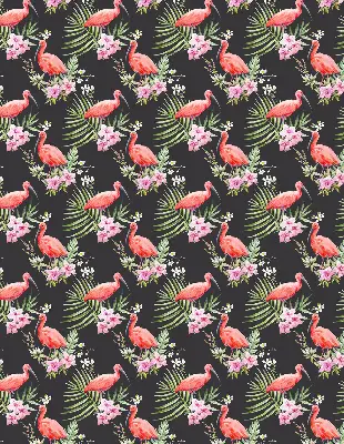 Estores de rolo em tecido Flamingos em plantas