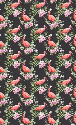 Estores de rolo em tecido Flamingos em plantas