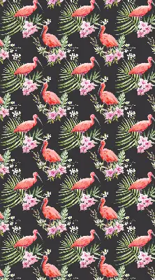 Estores de rolo em tecido Flamingos em plantas