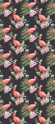 Estores de rolo em tecido Flamingos em plantas