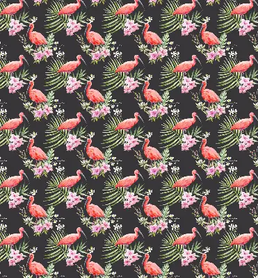 Estores de rolo em tecido Flamingos em plantas