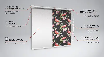 Estores de rolo em tecido Flamingos em plantas