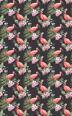 Estores de rolo em tecido Flamingos em plantas