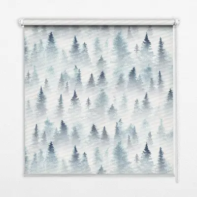 Estores de rolo para porta de varanda Floresta na neblina