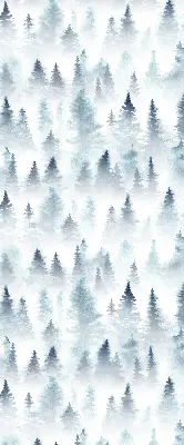 Estores de rolo para porta de varanda Floresta na neblina