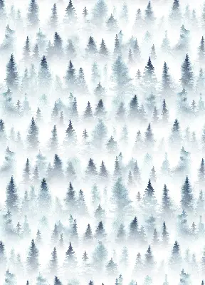 Estores de rolo para porta de varanda Floresta na neblina