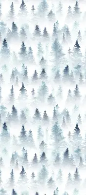 Estores de rolo para porta de varanda Floresta na neblina