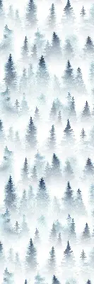 Estores de rolo para porta de varanda Floresta na neblina