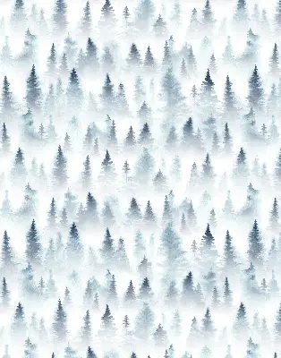 Estores de rolo para porta de varanda Floresta na neblina