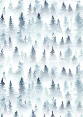 Estores de rolo para porta de varanda Floresta na neblina