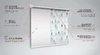 Estores de rolo para porta de varanda Floresta na neblina