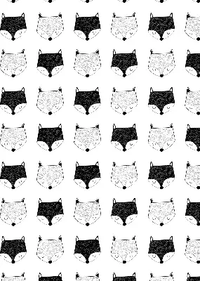 Estores de rolo interiores Cabeças de raposa desenhadas