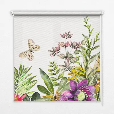 Estores de rolo para porta de varanda Flores