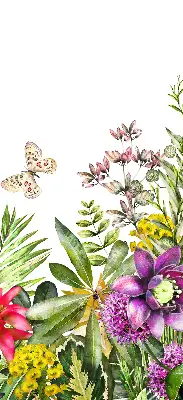 Estores de rolo para porta de varanda Flores