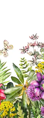 Estores de rolo para porta de varanda Flores