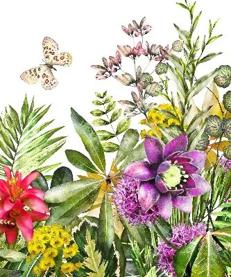Estores de rolo para porta de varanda Flores