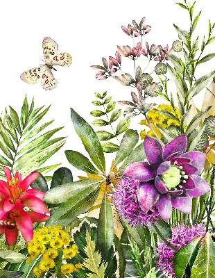 Estores de rolo para porta de varanda Flores