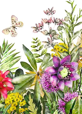 Estores de rolo para porta de varanda Flores