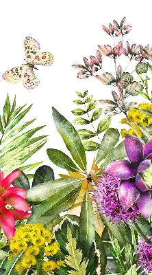 Estores de rolo para porta de varanda Flores