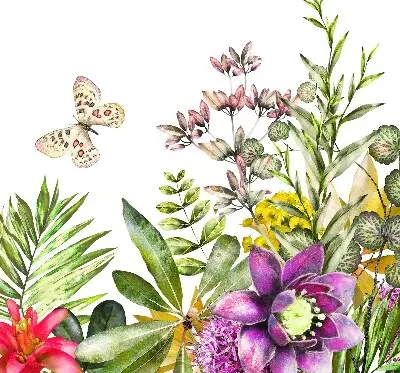 Estores de rolo para porta de varanda Flores