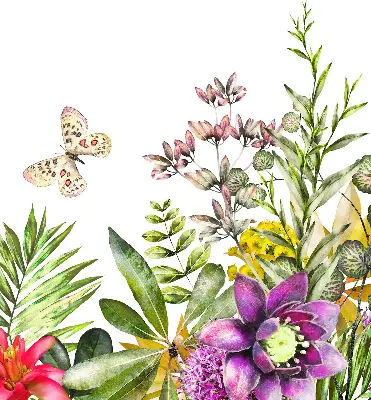 Estores de rolo para porta de varanda Flores