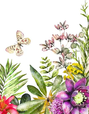 Estores de rolo para porta de varanda Flores