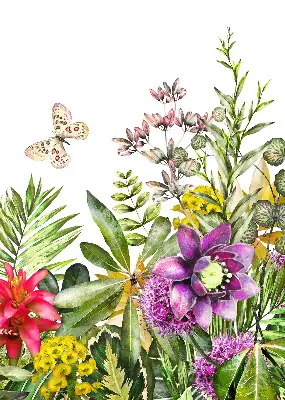 Estores de rolo para porta de varanda Flores