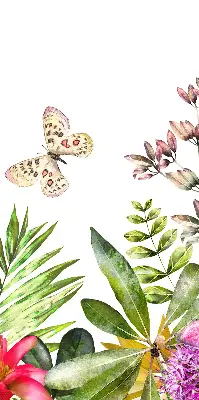 Estores de rolo para porta de varanda Flores