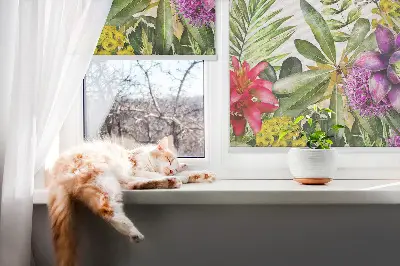 Estores de rolo para porta de varanda Flores