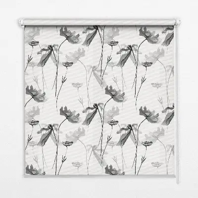 Estores de rolo para janela flores desenhadas