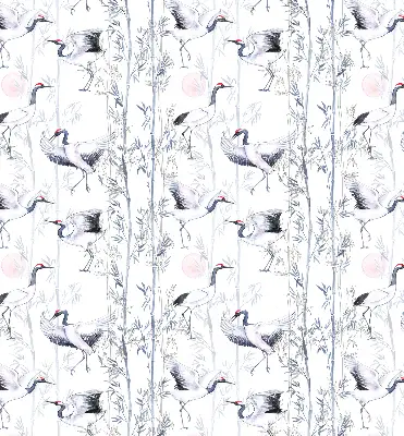 Estores de rolo interiores para janela Garças e árvores