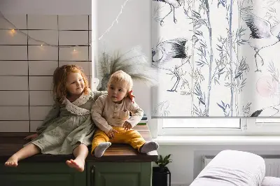 Estores de rolo interiores para janela Garças e árvores
