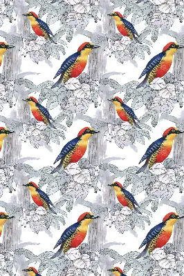 Estores de rolo em tecido Pássaro colorido