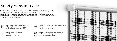 Estores de rolo interiores Tartan cinza